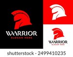 Warrior Cavalry Knight Helmet Logo Design