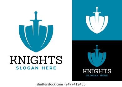 Warrior Cavalry Knight sword shield Logo