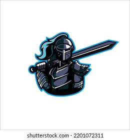 Diseño del logo de la mascota del personaje guerrero para camisetas, recuerdos y tu identidad