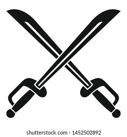 Warrior crossed sword icon. Simple illustration of warrior crossed sword vector icon for web design isolated on white background