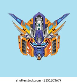 warrior cyborg head robot knight in the sacred geometry ornaments background, Perfect for T-Shirt Design, Sticker, Poster, Merchandise and E-sport logo