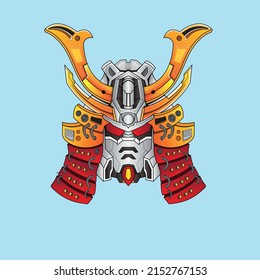 warrior cyborg head robot knight in the sacred geometry ornaments background, Perfect for T-Shirt Design, Sticker, Poster, Merchandise and E-sport logo