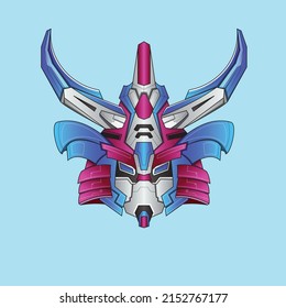 warrior cyborg head robot knight in the sacred geometry ornaments background, Perfect for T-Shirt Design, Sticker, Poster, Merchandise and E-sport logo