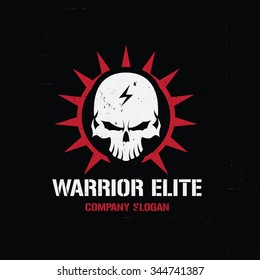 Warrior Elite Logoskull Logodark Logorock Logovector Stock Vector Royalty Free 344741387 - elite dark warriors logo black background roblox