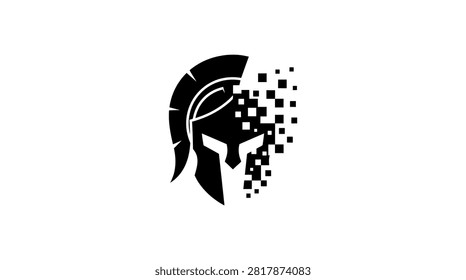 Warrior emblem blending ancient history with digital technology.
