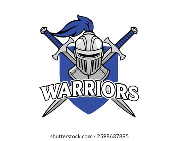 Warrior Emblem Shield Logo Design