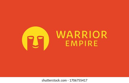 Warrior Empire Logo Design Vector. silhouette Armor Symbol and gladiator icon for Company.