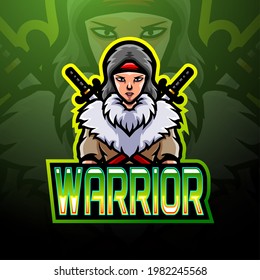 Warrior esport logo mascot design