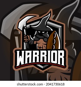 Warrior Esport logo. Suitable for team logo or esport logo and mascot logo, or tshirt design.