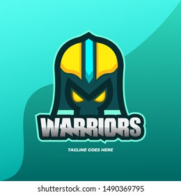 Warrior E-Sports Logo Design Vector