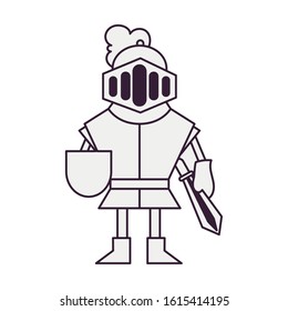 warrior fairytale character isolated icon vector illustration design