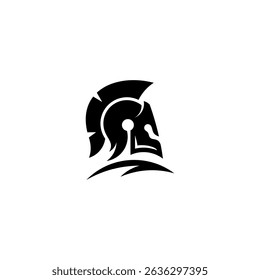 warrior fighter logo in flat vector design style