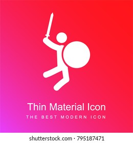 Warrior Fighting red and pink gradient material white icon minimal design