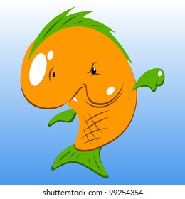warrior fish on a blue background