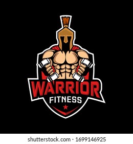 warrior fitnes mascot logo design