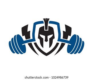 Warrior Fitness Gym Logo Template Design Vector, Emblem, Design Concept, Creative Symbol, Icon