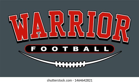 warrior football team design with laces for school, college or league