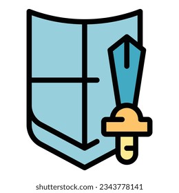 Warrior gameplay icon outline vector. Game machine. Menu mobile color flat