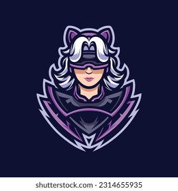 Warrior girl e sport logo vector art