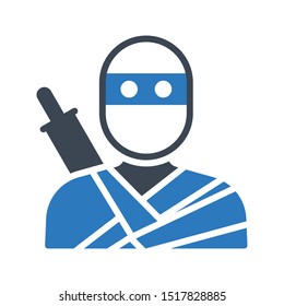warrior glyph colour vector icon