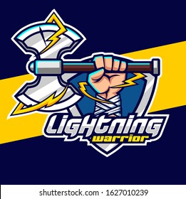 warrior hand esport logo design
