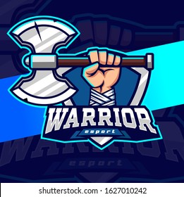 Warrior Hand Esport Logo Design Stock Vector (Royalty Free) 1627010239