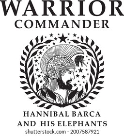 Warrior Hannibal Barca graphic design vector art