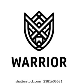 warrior head strong outline logo