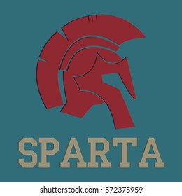 Warrior helmet antique design Spartan ancient army logo - vector
