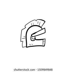 Warrior Helmet doodle hand drawing 