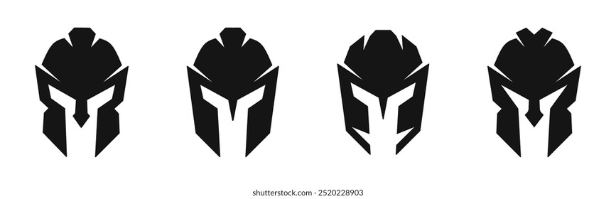 Warrior helmet icon. Battle headgear symbol