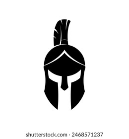 Warrior helmet icon isolated on white background.