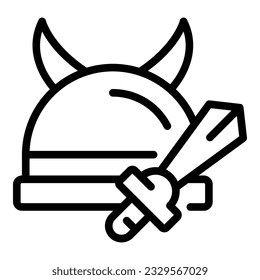 Warrior helmet icon outline vector. Game machine. Menu screen