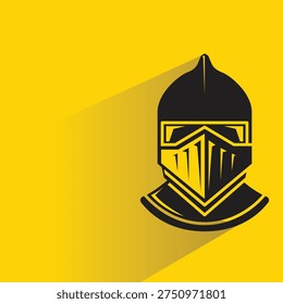 warrior helmet icon with shadow on yellow background