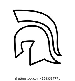 Warrior helmet icon in thin line style