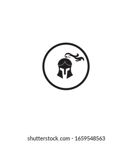 Warrior Helmet Logo Design Illustration
