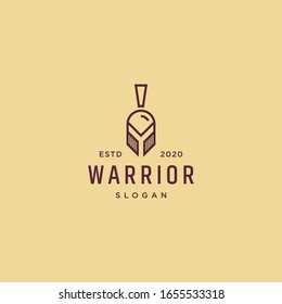 Warrior helmet logo design template vector