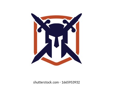 Warrior helmet logo a design template 