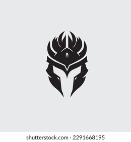 Warrior helmet logo design, viking helmet