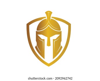 warrior helmet logo vector illustration 