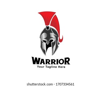 Warrior helmet spartan logo design inspiration