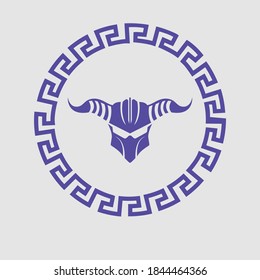 warrior helmet vector logo design illustrator