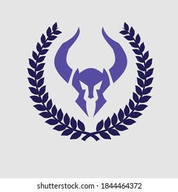 warrior helmet vector logo design illustrator