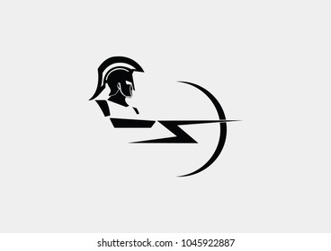 Warrior helmets black icons or logos . Knight armor, vector illustration