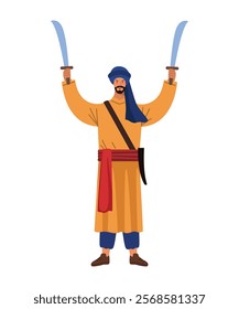 warrior hindu man design isolated