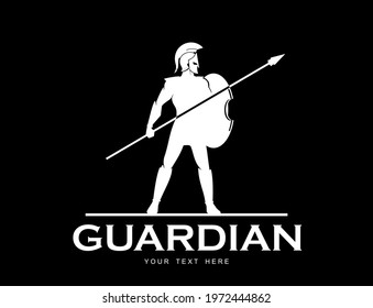 warrior holding spear and shield