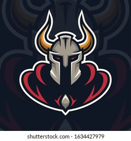 Warrior with horns sport logo. Eps10 vector.