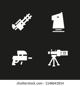 warrior icon. 4 warrior vectors with machine gun, paintball and knight icons for web and mobile app