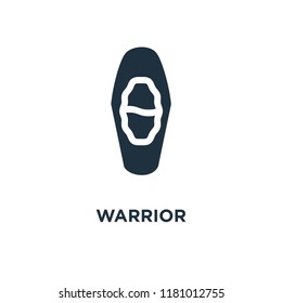 Warrior icon. Black filled vector illustration. Warrior symbol on white background. Can be used in web and mobile.