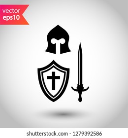 Warrior icon. Guardian vector sign. Warrior flat symbol